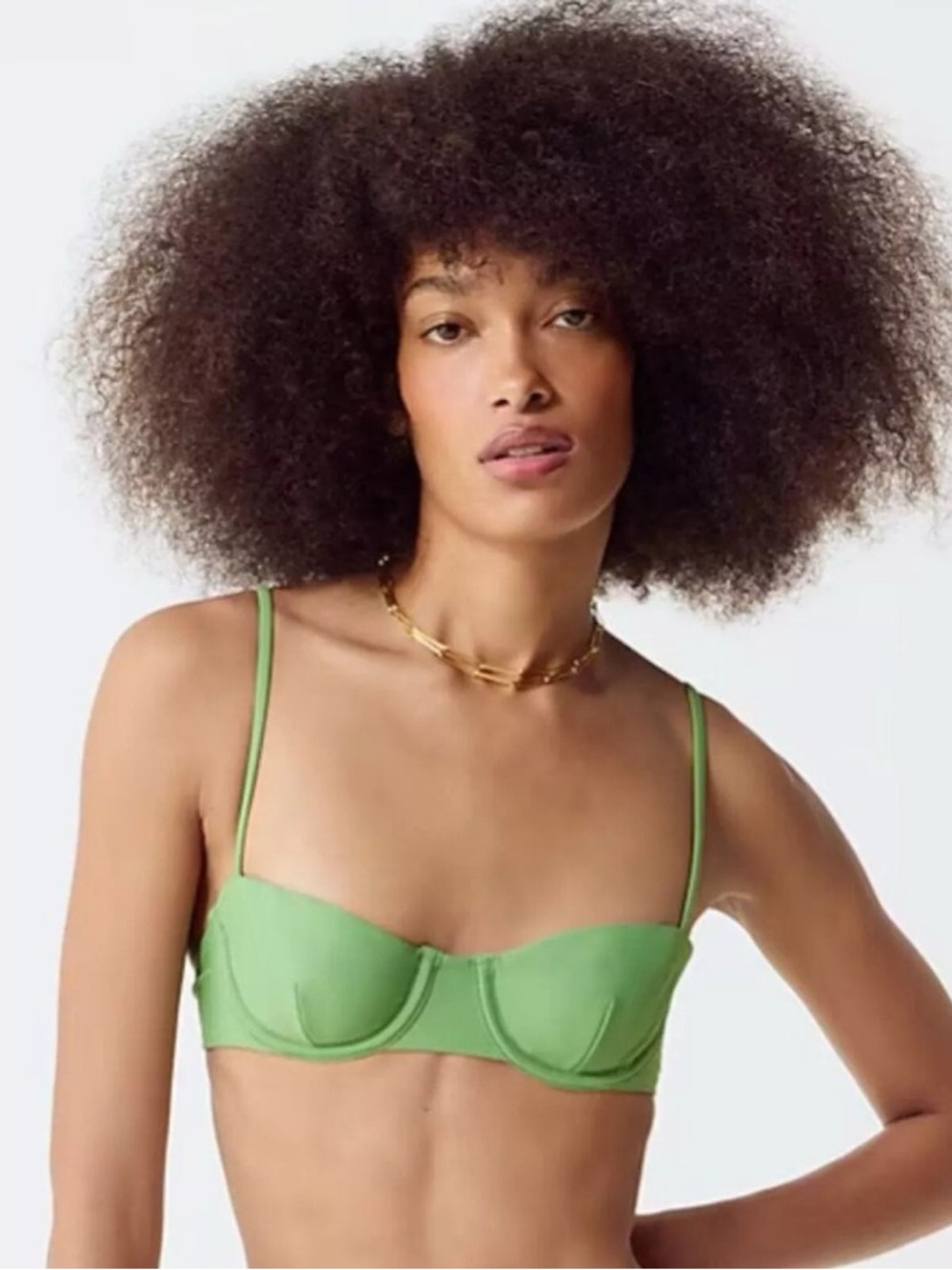 J. Crew Women's Balconette Underwire Bikini Swim Top Green NEW 32C
